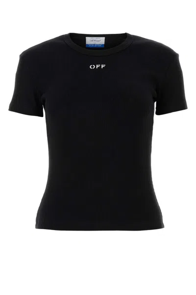 Off-white Rib Off T-shirt Clothing In Black