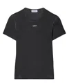 Off-white Black Washed Ribbed T-shirt In Grey