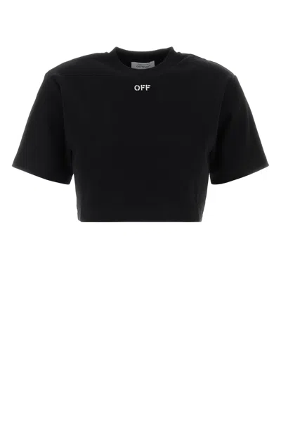 Off-white Black Stretch Cotton T-shirt