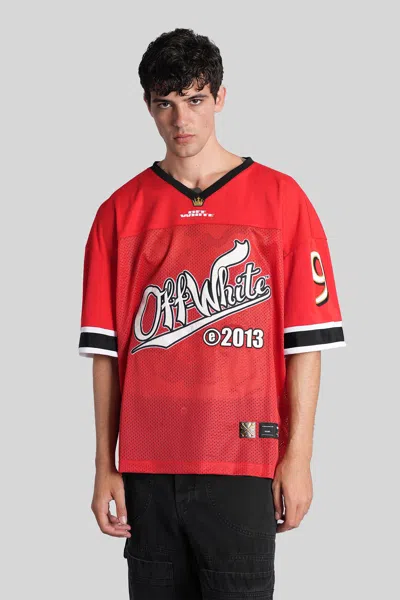 OFF-WHITE T-SHIRT IN RED POLYESTER