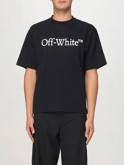 Off-white Oversized Black T-shirt With Contrasting Logo Print In Cotton
