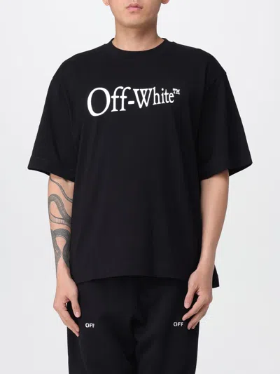 Off-white Oversized Black T-shirt With Contrasting Logo Print In Cotton