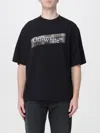 Off-white Black Crewneck T-shirt With Logo Lettering On The Front And Maxi Diagonal Motif On The Rear In Cotto In Black