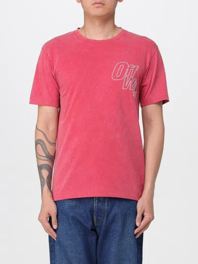 Off-white Short Sleeve T-shirt In Red