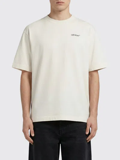 Off-white Ss22 Logo Round Neck Pullover Short Sleeve Loose Fit Khaki In Neutral