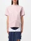 Off-white Off White Pink Cotton Blend T Shirt In Lilac