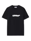 Off-white 'spray Arrow' Black Crewneck T-shirt With Logo Lettering On The Front And Maxi Logo Print On The Rea In Black