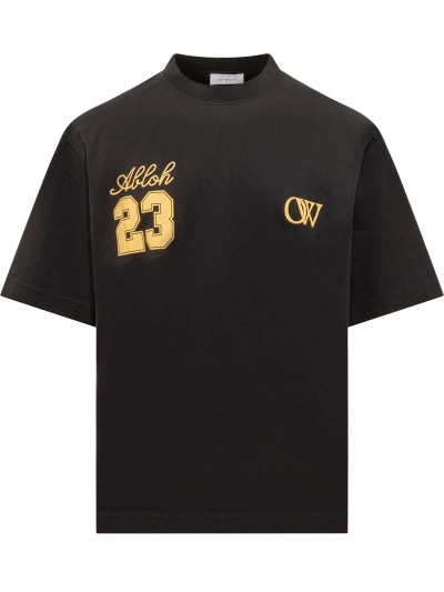 Off-white T-shirt With 23 Logo In Black Gold