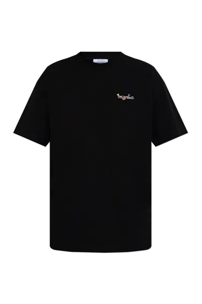 Off-white T-shirt With A Colorful Printed Logo In Black