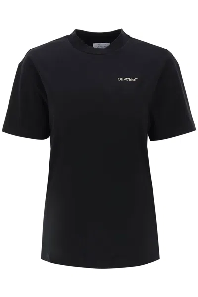 Off-white T-shirt With Back Embroidery In Black