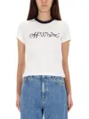 Off-white T-shirt With Embroidered Logo In White