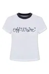 Off-white T-shirt With Embroidered Logo In White