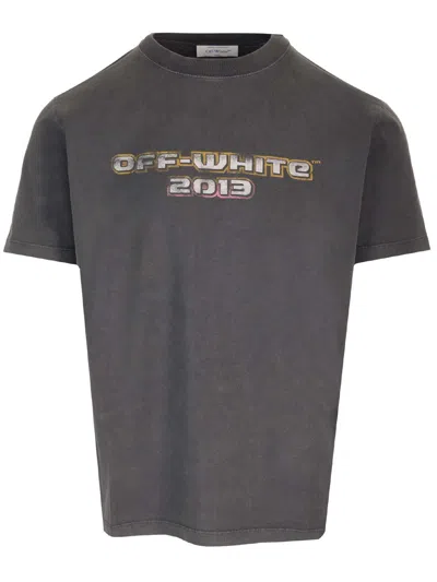 OFF-WHITE T-SHIRT WITH LOGO AND PRINT