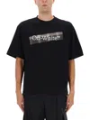 Off-white Black Crewneck T-shirt With Logo Lettering On The Front And Maxi Diagonal Motif On The Rear In Cotto In Black