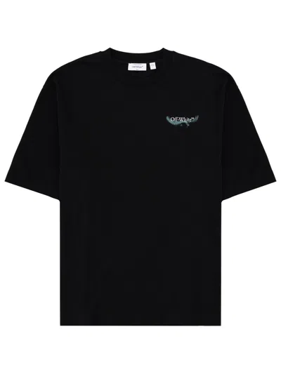 Off-white Logo Graphic Crew Neck Short Sleeve T-shirt In Black