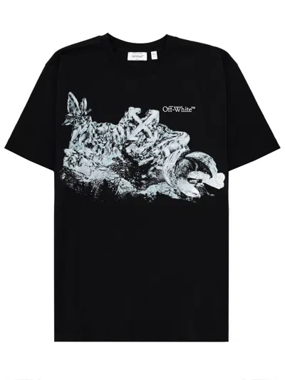 Off-white Graphic Logo Crew Neck Short Sleeve T-shirt In Black