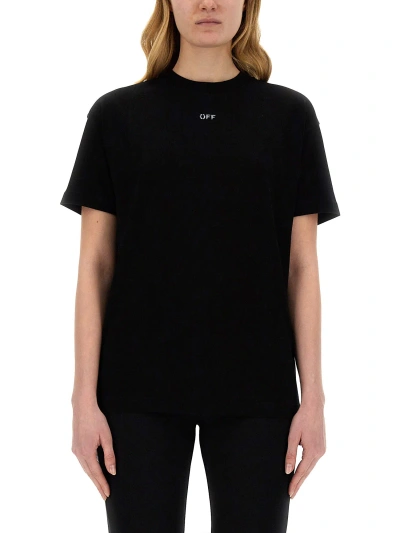 Off-white T-shirt With Logo In Black