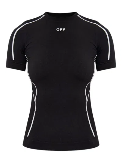 Off-white T-shirt With Logo Detail In Black