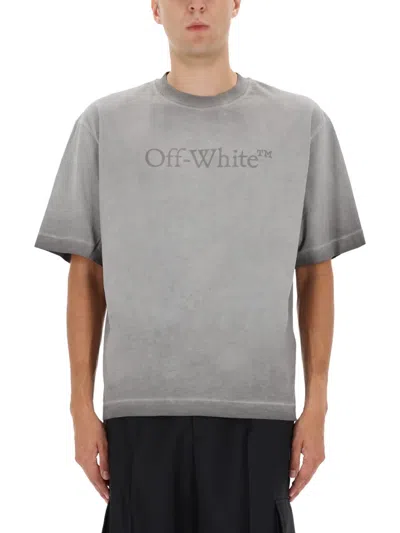 Off-white T-shirt With Logo In Gray