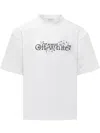 Off-white Bookish Flower Skate T-shirt In White-black
