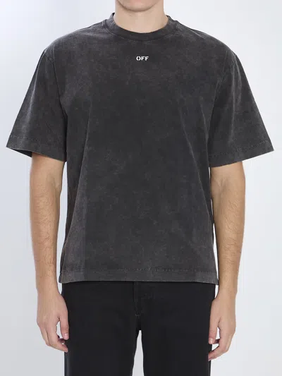Off-white Off Stamped Faded T-shirt In Gray