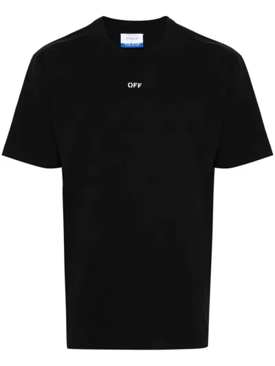 Off-white T-shirt With Embroidery In Black