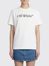 Off-white Relaxed Fit Cotton Tee With Oversized Logo In White