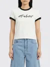 Off-white White Embroidered Script Fitted T-shirt In Multi
