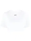 Off-white For Ever Ribbed Crew-neck Cropped T-shirt In White