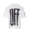 Off-white Graphic Crewneck T-shirt With Front And Back Print In White