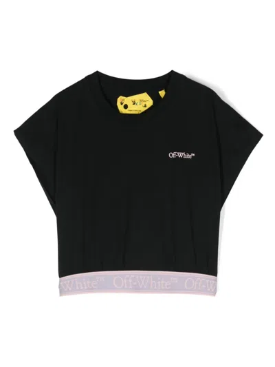 Off-white Kids' Off White T-shirts And Polos Black