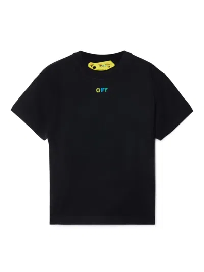 Off-white Kids' Off White T-shirts And Polos Black