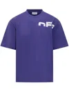 Off-white Short-sleeved T-shirt With Logo In Deep Blue