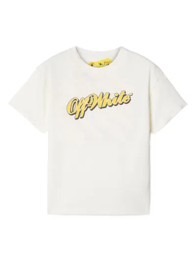 Off-white Kids' Off White™ White Cotton T Shirt With Logo Baseball