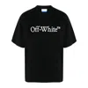 Off-white Oversized Black T-shirt With Contrasting Logo Print In Cotton Man In Black