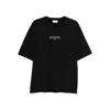 Off-white Black Crewneck T-shirt With Logo Lettering On The Front In Cotton Man In Black