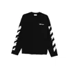 Off-white Airport Tape Long-sleeved T-shirt In Black