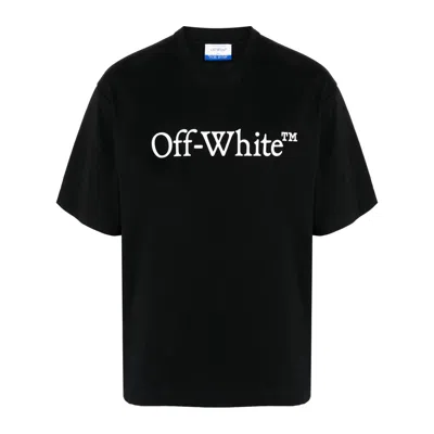 Off-white Oversized Black T-shirt With Contrasting Logo Print In Cotton