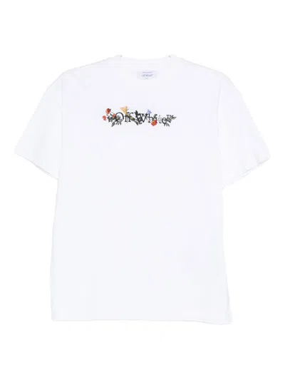 Off-white Off White Bookish Flowers Cotton T Shirt