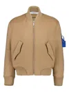 Off-white Long Sleeve Casual Jacket In Brown
