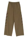 Off-white Tailored Neutrals Trousers With Straight Leg In Green