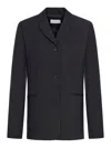 Off-white Off White Wool Single Breasted Jacket In Black
