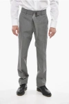 OFF-WHITE TAILORING BELTED VIRGIN WOOL PANTS WITH SAFETY BUCKLE