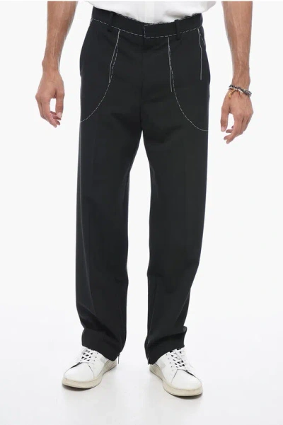 Off-white Tailoring Pants With Stitch Detailing In Black