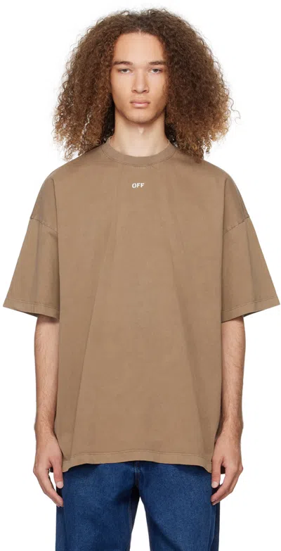 Off-white Tan S.matthew Skate T-shirt In Rain Drum