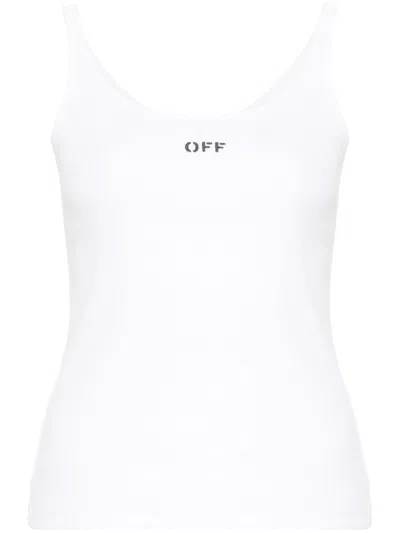 Off-white Tank Top With Logo In White