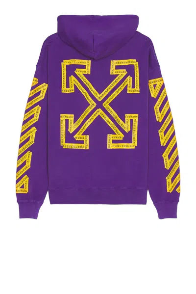 Off-white Tape Arrow Skate Hoodie In Deep Blue & Citrus