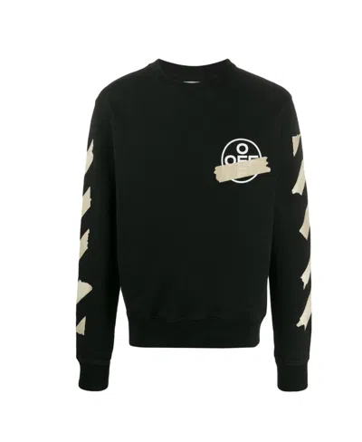 Off-white Tape Arrows Crew Neck Sweatshirt In Black