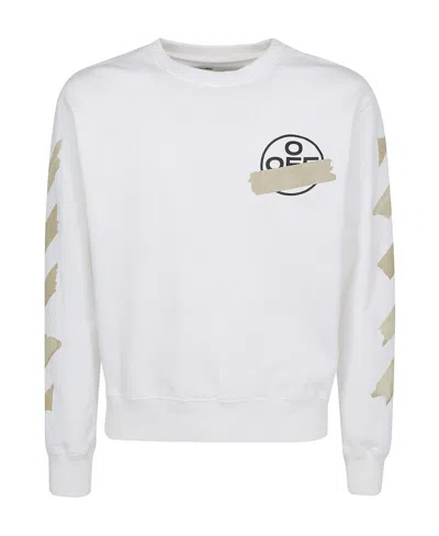 Off-white Tape Arrows Crew Neck Sweatshirt In White