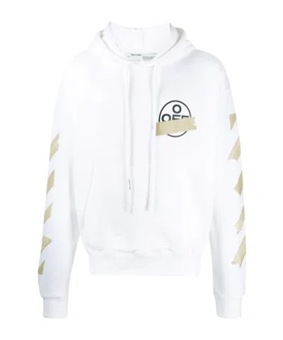 Off-white Tape Arrows Print Hoodie In White
